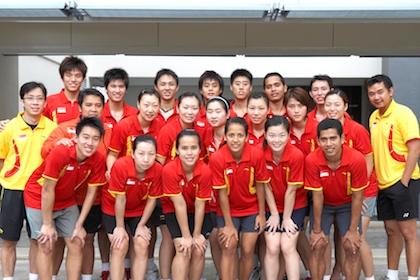 The national badminton team that went to the 2009 SEA Games in Laos. 