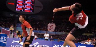 The world&rsquo;s top-ranked men&rsquo;s doubles pair, Markis Kido, left, and Hendra Setiawan, in action against Japan&rsquo;s Noriyasu Hirata and Hirokatsu Hashimoto in the Sudirman Cup last month.