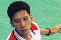 Hafiz Hashim lost to Lee Chong Wei 21-7, 19-21, 21-7 in the second round yesterday.