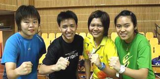 All set: (from left) Tee Jing Yee, Zulfadli Zulkifli, Florah Ng and Ng Sin Zou are ready to strut their stuff in the Asian Junior Championships.