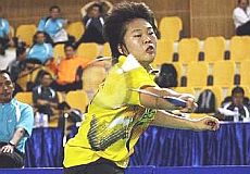 Determined display: Malaysia&rsquo;s Tee Jing Yi in action against China&rsquo;s Chen Xiaojia during the Asian junior championships mixed team final Wednesday.