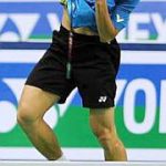 Gritty show: Hsieh Yu-hsing returns a shot to Arvind Bhat of India yesterday. Yu-hsing won 21-14, 19-21, 24-22.