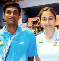 V Diju (L) and mixed doubles partner Jwala Gutta