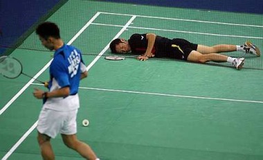 Worthy finalists: Lee Chong Wei flooring Vietnam&rsquo;s Nguyen Tien Minh with a killer shot