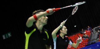 ON THE MARCH: Nathan Robertson and Jenny Wallwork eased into the quarter-finals of the European Championships in Manchester