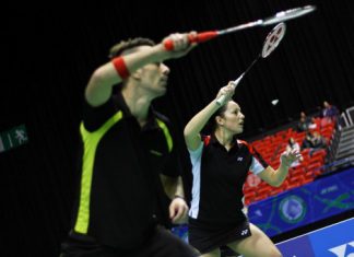 ON THE MARCH: Nathan Robertson and Jenny Wallwork eased into the quarter-finals of the European Championships in Manchester
