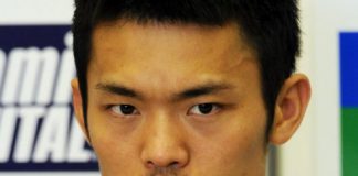 Lin said the skin on his left foot came off after a tough match against another teammate