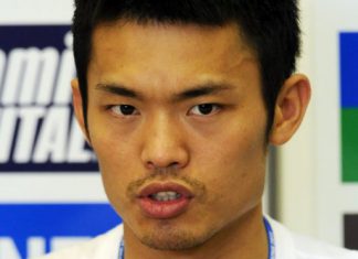 Lin said the skin on his left foot came off after a tough match against another teammate