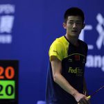 China's Chen Long competes at the China Open on November 24th, 2011 in Shanghai, China.