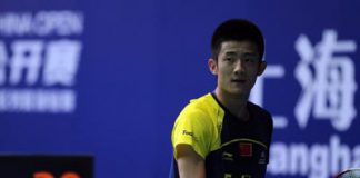 China's Chen Long competes at the China Open on November 24th, 2011 in Shanghai, China.