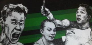 Super art: A graphic sketch of (from left) Lee Chong Wei, Peter Gade Christensen and Taufik Hidayat in the 2011 Super Series Masters Finals souvenir book.