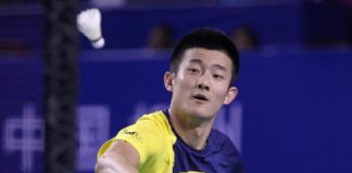Chen Long of China competes during the semifinal of men's singles match against Lee Chong Wei of Malaysia at Li Ning BWF (Badminton World Federation) World Superseries Finals 2011 in Liuzhou, city of south China's Guangxi Zhuang Autonomous Region, Dec. 17, 2011. Chen Long won the match 2-1.