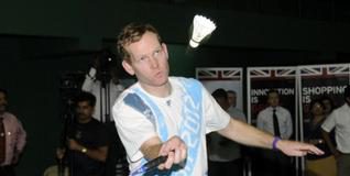 Browne chose the badminton court of (PPBA) Prakash Padukone Badminton Academy to promote the Games.