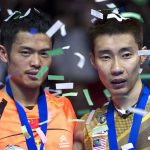 Shuttle run: All England Open Champion Lin Dan of China (left) with Lee Chon Wei of Malaysia