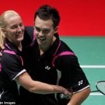 Just ace: Mr Adcock is now partnering Miss White’s bitter rival, 24-year-old Imogen Bankier