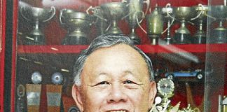 The late Datuk Eddy Choong with some of the many trophies he had won in a stellar career.