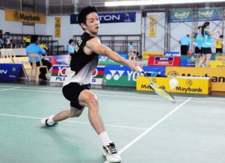 Not good enough: Liew Daren put up a fighting display before going down to China&rsquo;s Chen Jin 15-21, 21-19, 11-21 at the National Indoor Arena in Birmingham.