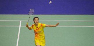 Li XueRui of China crashes out of All England