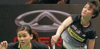 Woon Khe Wei (front) and Vivian Hoo lost 21-16, 16-21, 21-18 to Germany&rsquo;s Birgit Michels-Johanna Goliszewski at Putra Stadium, Bukit Jalil yesterday.