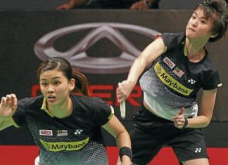 Woon Khe Wei (front) and Vivian Hoo lost 21-16, 16-21, 21-18 to Germany&rsquo;s Birgit Michels-Johanna Goliszewski at Putra Stadium, Bukit Jalil yesterday.