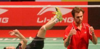 Joy and sorrow: Japan&rsquo;s Kenichi Tago celebrates his win over Denmark&rsquo;s Jan O Jorgensen Tuesday.