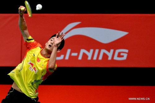 China's Chen Long competes during the men's singles badminton match against Indonesia's Tommy Sugiarto at the quarterfinals of the Sudirman Cup World Team Badminton Championships in Kuala Lumpur, Malaysia, on May 23, 2013. Chen won 2-0.