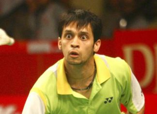 Kashap playing in Indian Badminton League