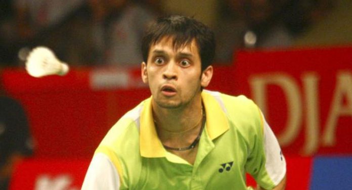 Kashap playing in Indian Badminton League
