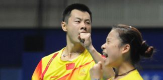 China's world number one badminton mixed doubles pair Xu Chen (L) and Ma Jin.