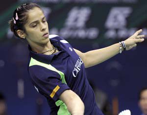 Touted as the biggest match of the day, the clash between Saina and Sindhu turned out to a one-sided affair as the London Olympics bronze medallist showed why she is considered the badminton queen of India as she beat her junior rival 21-19 21-8 in the second match of the opening rubber.