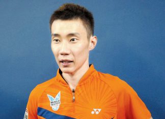 Mumbai Masters Lee Chong Wei at the Sardar Vallabhbhai Patel Stadium yesterday.