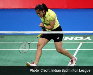 World number 4 Saina Nehwal will take to the court for the first time in front of her home crowd in the Indian Badminton League (IBL) as table-toppers Hyderabad Hotshots face bottom-placed Banga Beats here on Tuesday