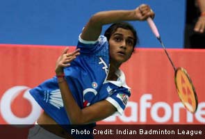 Sindhu pulls one back for Awadhe Warriors after beating Tine Baun 21-16 21-13 in the women's singles.