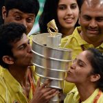 India have potential to be world beaters, says Rashid (pic) Hyderabad Hotshots player Ajay Jayaram (second from left) and Saina Nehwal (right) kissing the trophy as they celebrate after their team won the Indian Badminton League in Mumbai on Saturday.