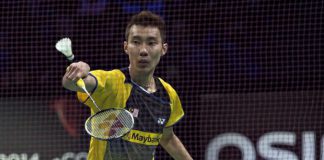Lee Chong Wei in a file photo from the Denmark Open last week. He had no problem defeating India's P. Kashyap 22-20, 21-12 in the French Open first round.