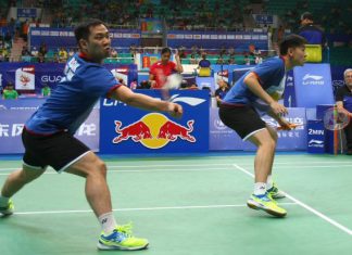 Koo Kien Keat-Tan Boon Heong in a file photo. The pair beat team-mates Hoon Thien How-Tan Wee Kiong 21-19, 15-21, 21-18 in the French Open semi-final.