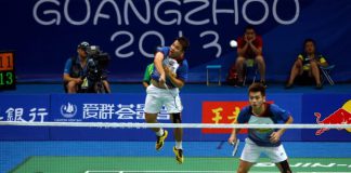 Hoon Thien How (left) and Tan Wee Kiong in action at the World Champs in China in August. They're back there with Koo Kien Keat-Tan Boon Heong for the China Open which starts on Tuesday.
