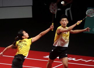 Chan Peng Soon-Goh Liu Ying were defeated 18-21, 12-21 in the Hong Kong Open quarter-finals by England&rsquo;s Chris Adcock-Gabrielle White.