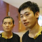 Lai Pei Jing (left) and Chan Peng Soon speak to reporters after winning the National GP mixed doubles final in Putrajaya last month. They will be put to the test at the Austrian International Challenge, German Open and the All England.