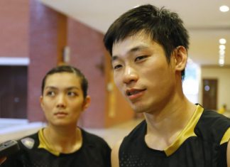 Lai Pei Jing (left) and Chan Peng Soon speak to reporters after winning the National GP mixed doubles final in Putrajaya last month. They will be put to the test at the Austrian International Challenge, German Open and the All England.