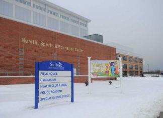 Suffolk County Community College's Field House is inside the Health, Sports and Education Center.