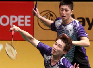 Lee Sheng-mu-Tsai Chia-hsin humbled world champions and top seeds Mohd Ahsan-Hendra Setiawan of Indonesia in the second round of the Maybank Malaysian Open. The Taiwanese pair won 21-10, 19-21, 21-13.