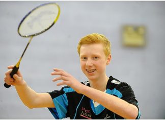 MEDAL JOY: Jack Buckley had an excellent 2013 in the world of badminton with local, county and England success.