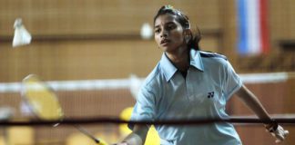 S. Kisona in a file photo. She will meet second-seeded Busanan Ongbumrungpan of Thailand in the quarter-finals of the Asian Junior Championships.