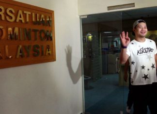 Koo Kien Keat waving goodbye to members of the media before leaving the Badminton Association of Malaysia's office. The BAM say they will welcome him back with open arms should he choose to return to contribute in any form.