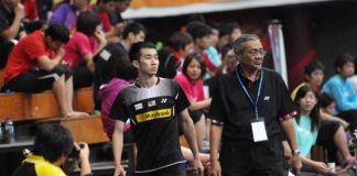 Chong Wei Feng leaving the Pasir Gudang Municipal Stadium disappointedly