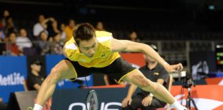 Lee Chong Wei was trying a trick shot from underneath his leg which fell short of the net.