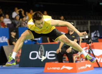Lee Chong Wei was trying a trick shot from underneath his leg which fell short of the net.