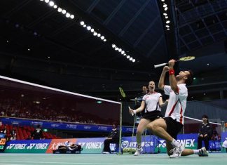 Joachim Fischer Nielsen and Christinna Pedersen beat Mads Pieler Kolding and Kamilla Rytter Juhl in the mixed double finals.