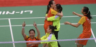 China in celebration after winning its 13th Uber Cup